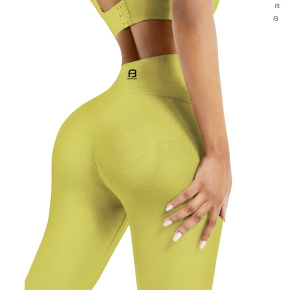 Yellow Classic Waist Training Leggings - Picture 5 of 5